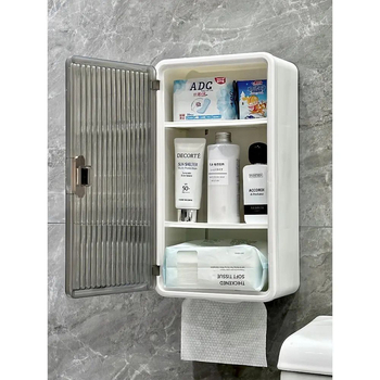 Zidni vodootporni pretinac za toaletni papir i organizator sanitarnih uloška – bez bušenja