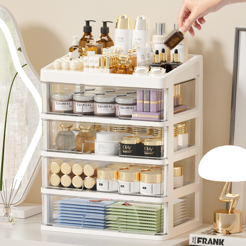 Cutie de depozitare pentru cosmetice, cu mai multe sertare, pentru birou – organizator pentru rujuri și produse de îngrijire a pielii