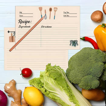 Recepturne kartice – dvostrane, prazne za ručne bilješke, samoljepivi sjajni papir, 25 listova u pakiranju, pogodne za hotelske kuhinje i catering