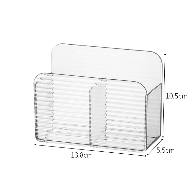 Zidna kutija za odlaganje s podijeljenim pretincima za daljinske upravljače i sitnice, model A0870, materijal PS, kapacitet 1 L, dimenzije 13,8×5,5×10,5 cm