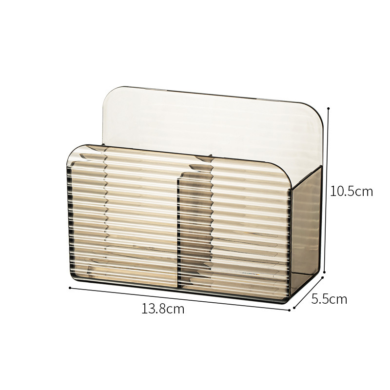 Zidna kutija za odlaganje s podijeljenim pretincima za daljinske upravljače i sitnice, model A0870, materijal PS, kapacitet 1 L, dimenzije 13,8×5,5×10,5 cm