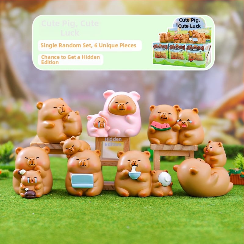 Capybara φιγούρα από ρητίνη — χαριτωμένο στυλ, Noguan μάρκα, προϊόν από ρητίνη, έτοιμο για δώρο