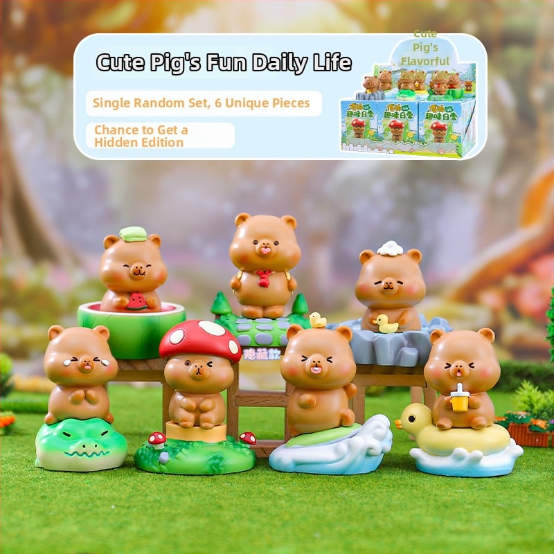 Capybara φιγούρα από ρητίνη — χαριτωμένο στυλ, Noguan μάρκα, προϊόν από ρητίνη, έτοιμο για δώρο