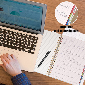 Senmu spirálfüzet osztóoldalakkal, 100 lap, 80 g/m² papír, testreszabható