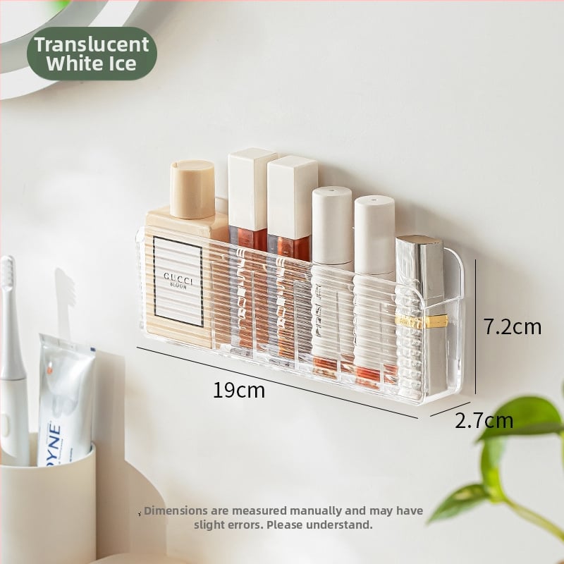 Θήκη αποθήκευσης καλλυντικών με καθρέφτη και ράφι κραγιόν, τοίχος μακιγιάζ με πλέγμα, PS υλικό, χωρητικότητα 0.5L, ιαπωνικό στυλ