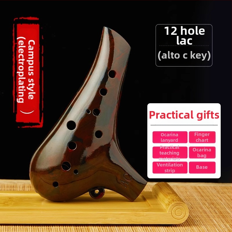Ocarina s 12 dierami, živica, ac-ton, stredná tónová C, pre začiatočníkov