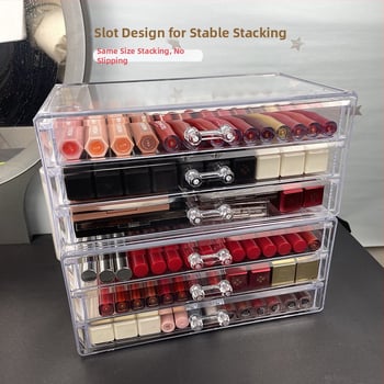 Κουτί αποθήκευσης κραγιόν, με δυνατότητα στοίβαξης, μονοχρωματικό σχέδιο, χωρητικότητα άνω των 10 λίτρων, υλικό πολυστυρόλιο (PS), μοντέρνο μινιμαλιστικό στυλ