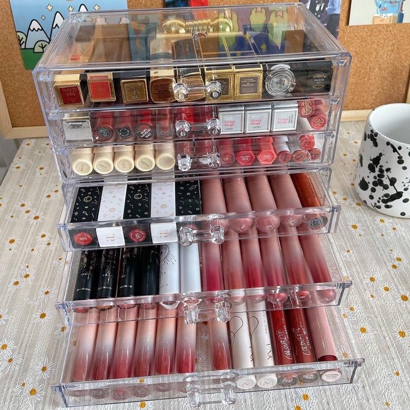 Κουτί αποθήκευσης κραγιόν, με δυνατότητα στοίβαξης, μονοχρωματικό σχέδιο, χωρητικότητα άνω των 10 λίτρων, υλικό πολυστυρόλιο (PS), μοντέρνο μινιμαλιστικό στυλ