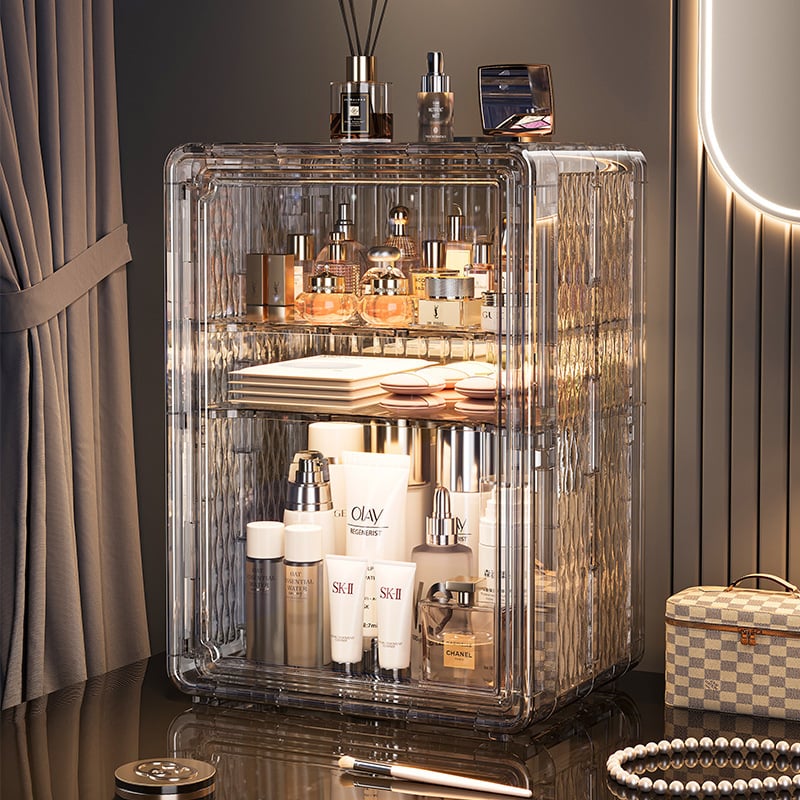 Jiesheng asztali ékszer- és rúzstároló – műanyag, kód 9205, kínai stílus, testreszabható