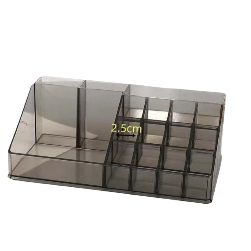Διαφανής ακρυλικός οργανωτής κραγιόν με 16 θέσεις για επιφάνεια εργασίας, κουτί αποθήκευσης καλλυντικών χωρίς καπάκι