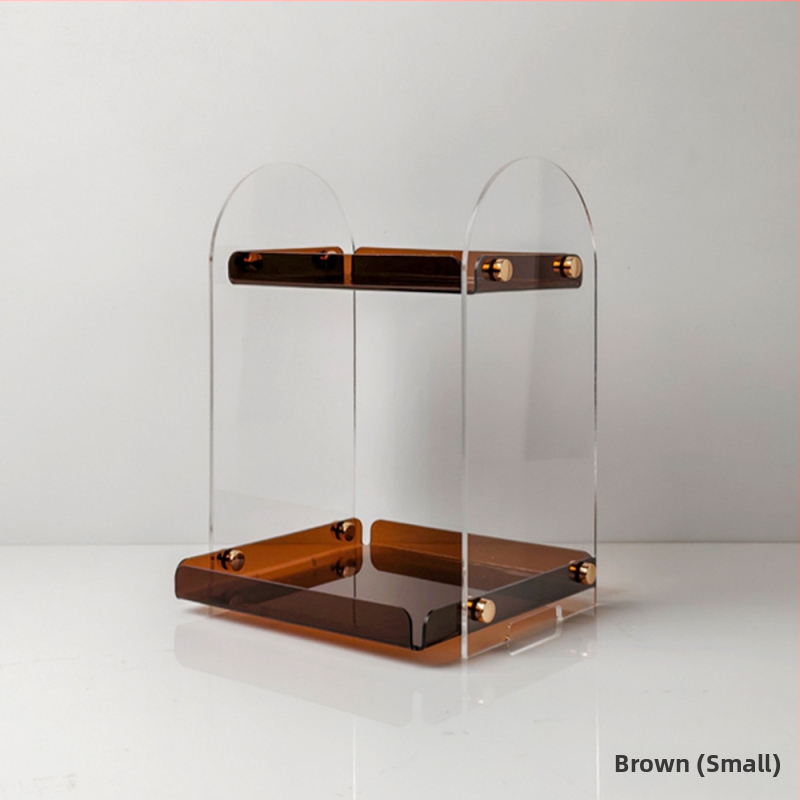 Az asztali akril kozmetikai kiállító állvány – többszintű pohár- és rúzsosztó, SC001, Modern Minimalista stílus, Anyag: Akril, Egyedi feldolgozás: Igen