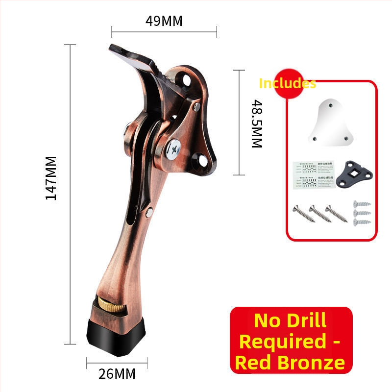 Stoper vrata s gumiranim vrhom, tijelo od legure, model 1, novi kineski stil