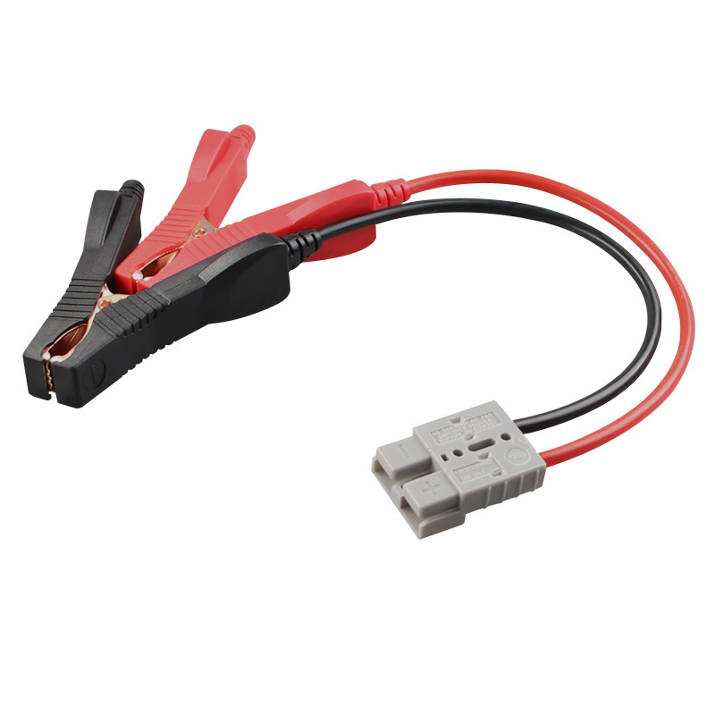 Saint-Endy клип за автомобилна батерия 50A, крокодилен захват, 2‑ядрен меден проводник, кабел 600 мм, PC изолация, огнеупорен