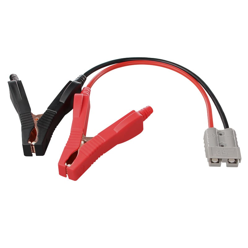 Saint-Endy клип за автомобилна батерия 50A, крокодилен захват, 2‑ядрен меден проводник, кабел 600 мм, PC изолация, огнеупорен