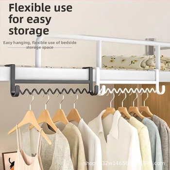 Nehrđajući čelik – vješalica za odjeću uz krevet, prenosiva i pokretna, bez ugradnje.