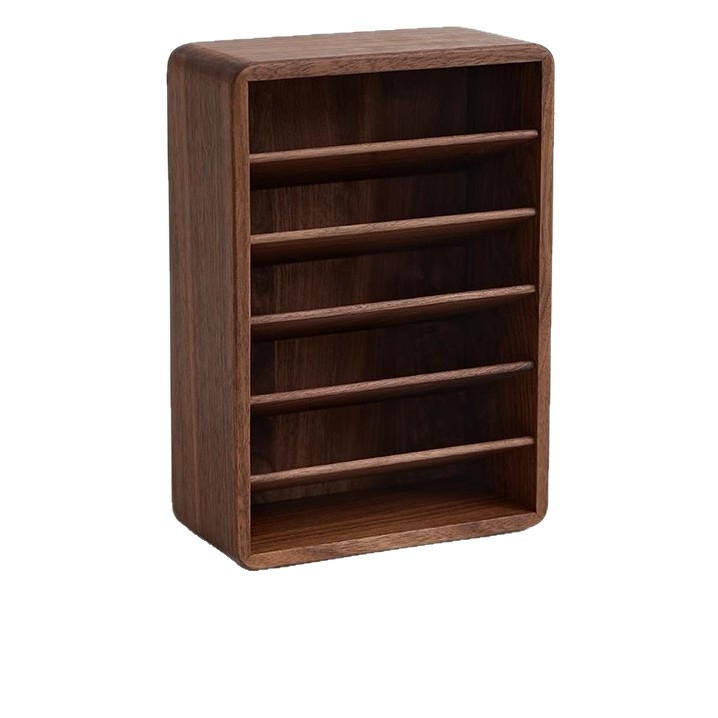 Βάση κραγιόν από ξύλο καρυδιάς, κλινόμενη κατασκευή, ανθεκτική σε σκόνη, με πολλαπλά διαμερίσματα, επιτραπέζια εγκατάσταση, τρία ή περισσότερα επίπεδα για αποθήκευση στο υπνοδωμάτιο