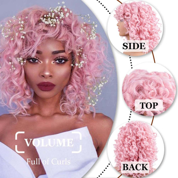 Teljes fejre szóló paróka, magas hőmérsékletű szintetikus szálakból, afrikai göndör Afro stílus, modell JF8011-90C, mechanikus feldolgozás