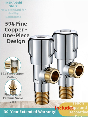 Troputna kutna ventila s bakrenim tijelom i dijelovima od 304 nerđajućeg čelika za toplu i hladnu vodu, jedan ulaz, dva izlaza