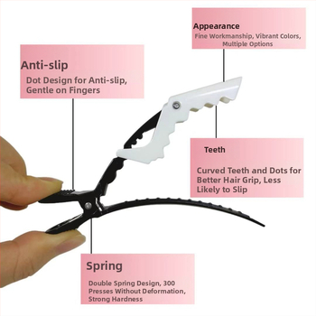 Klipovi za kosu aligator za bojanje i razdjeljivanje pramenova – profesionalni salonski klipovi