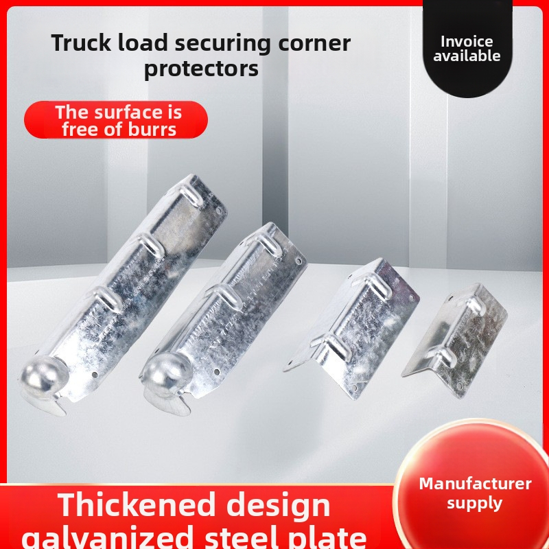 Teherautókhoz készült acél sarokvédő, galvanizált és sajtolt, vastag fémtest, vas rögzítők és kötélfeszítők, testreszabható feldolgozás