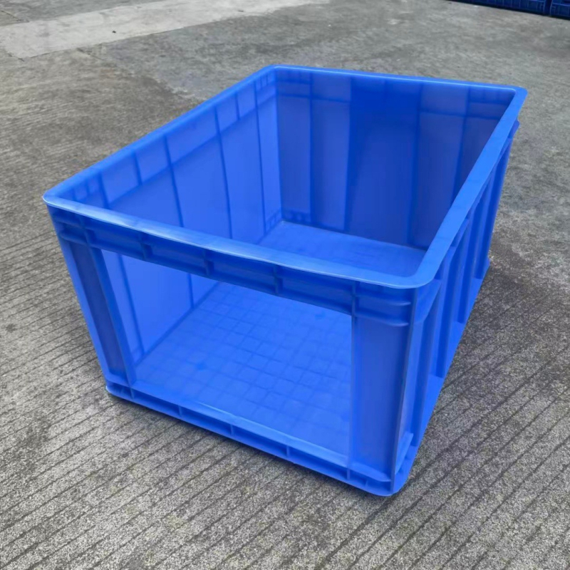 Plastične kutije s otvorenim vrhom za sortiranje robe u e-trgovini, stohovive kutije za skladištenje — Materijal: HDPP; Postup: injekcijsko prešanje; 99% sirov materijal; Debljina zida: 2–8 mm; Nosivost: 80 kg