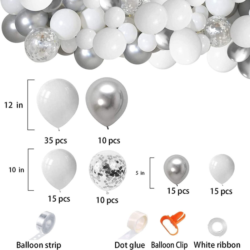 Латекс комплект балони за аркова украса на рожден ден, орнаментални балони, кръгла форма, без лого
