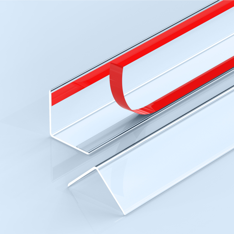 Átlátszó fal- és ajtó sarokvédő HSZ, PC anyagból, ajtókhoz és falakhoz, ütés elleni védelem, fúrás nélkül