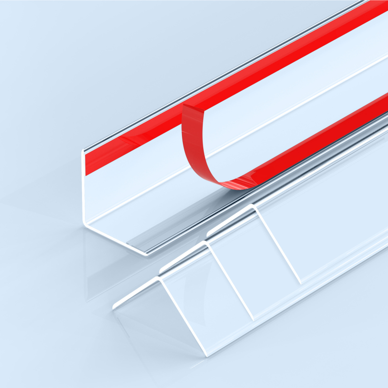 Átlátszó fal- és ajtó sarokvédő HSZ, PC anyagból, ajtókhoz és falakhoz, ütés elleni védelem, fúrás nélkül