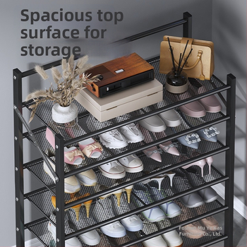 Метален закачващ се обувен рафт с 1 слой – прост модерен сгъваем шкаф за обувки за общежития и наеми, против мухъл съхранение на обувки