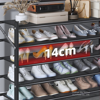 Метален закачващ се обувен рафт с 1 слой – прост модерен сгъваем шкаф за обувки за общежития и наеми, против мухъл съхранение на обувки