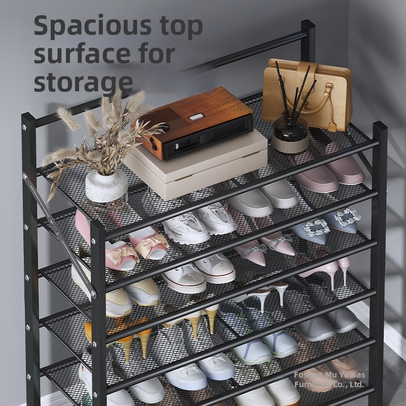 Метален закачващ се обувен рафт с 1 слой – прост модерен сгъваем шкаф за обувки за общежития и наеми, против мухъл съхранение на обувки