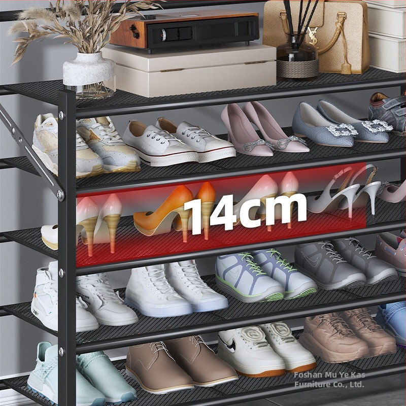 Метален закачващ се обувен рафт с 1 слой – прост модерен сгъваем шкаф за обувки за общежития и наеми, против мухъл съхранение на обувки