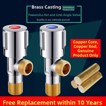 Međni kutni ventil za umivaonik s toplom i hladnom vodom, ulaz 20 mm, navoja spoj, ugrađeni zatvarač s bakrenim jezgrom