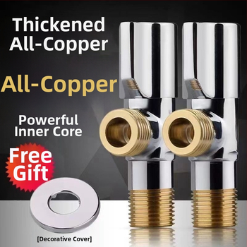 Međni kutni ventil za umivaonik s toplom i hladnom vodom, ulaz 20 mm, navoja spoj, ugrađeni zatvarač s bakrenim jezgrom