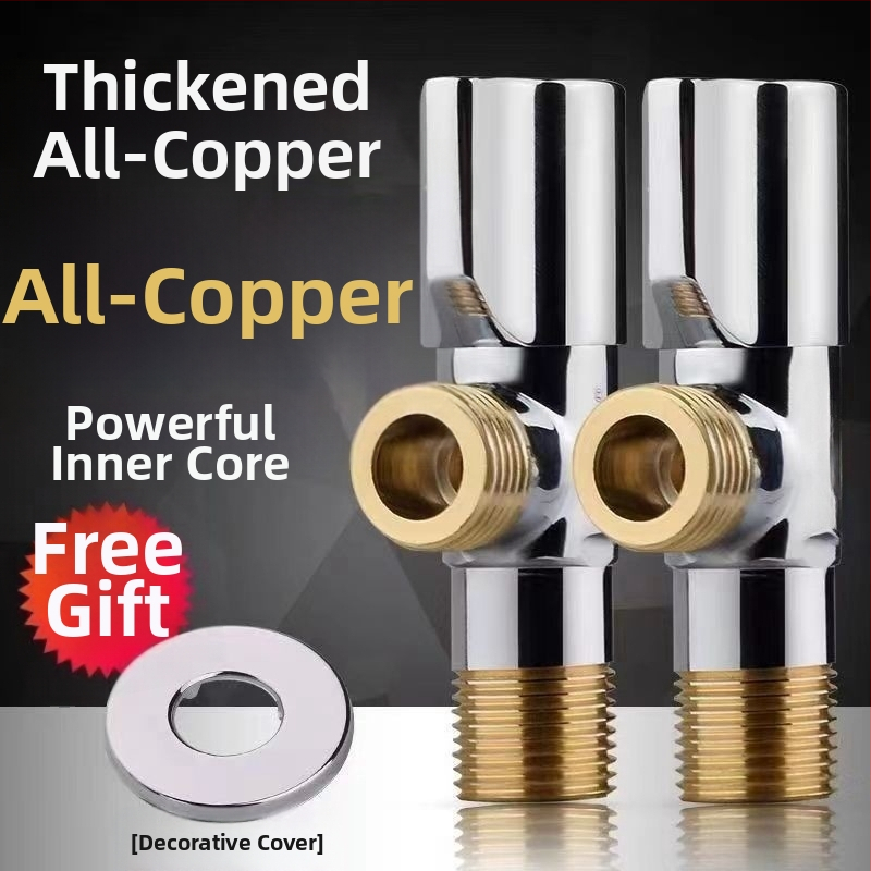 Međni kutni ventil za umivaonik s toplom i hladnom vodom, ulaz 20 mm, navoja spoj, ugrađeni zatvarač s bakrenim jezgrom