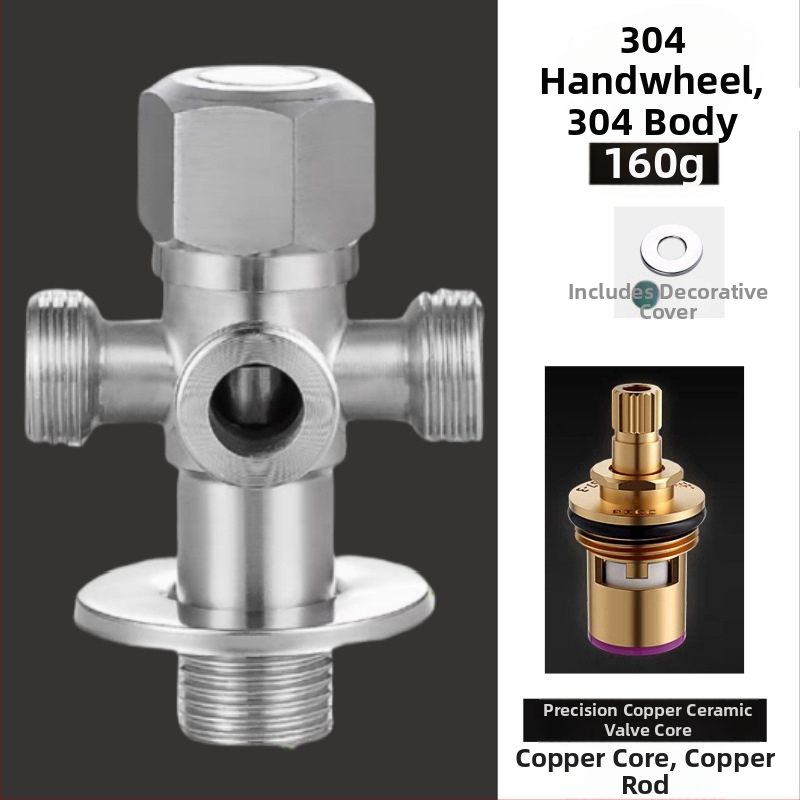 Međni kutni ventil za umivaonik s toplom i hladnom vodom, ulaz 20 mm, navoja spoj, ugrađeni zatvarač s bakrenim jezgrom