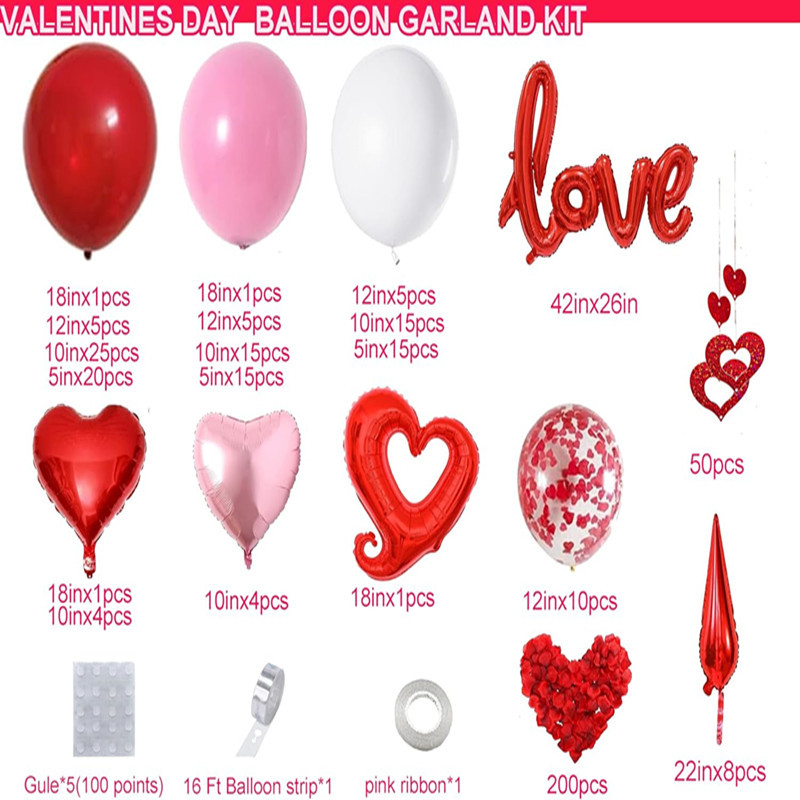 Set balona za Dan zaljubljenih — okrugli latex baloni, latex materijal, otisak logotipa