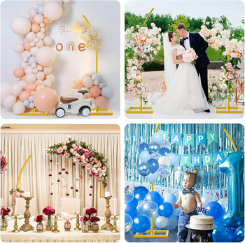 Kovani željezni sklopivi svadbeni luk s držačem za cvijeće na travnjaku