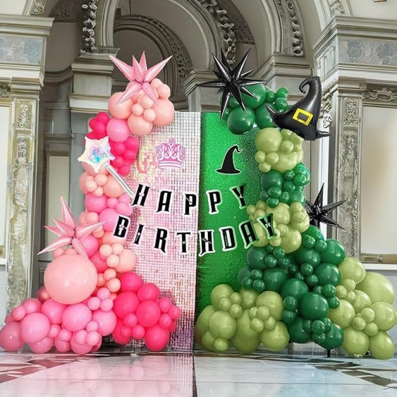 Yuyi latex balon luk set s okruglim balonima, balonima u obliku šešira vještice i zvijezdama, rođendanski banner