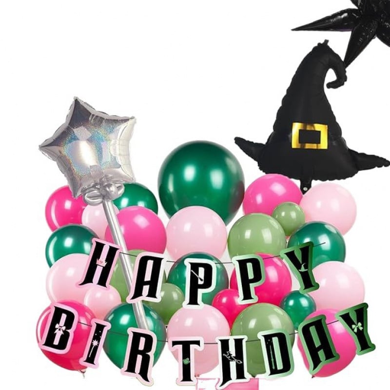 Yuyi latex balon luk set s okruglim balonima, balonima u obliku šešira vještice i zvijezdama, rođendanski banner