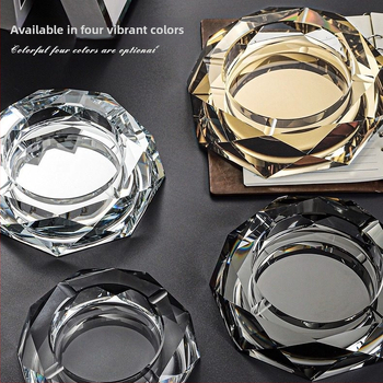 Oktogonalan kristalni stakleni pepelnjak – dekoracija, ispis logotipa, prilagođena obrada