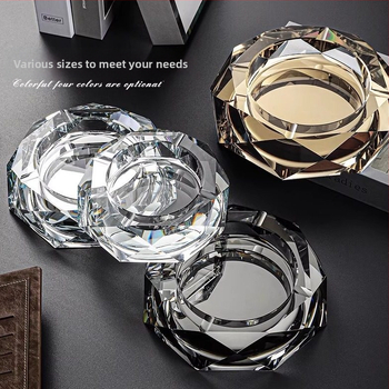 Oktogonalan kristalni stakleni pepelnjak – dekoracija, ispis logotipa, prilagođena obrada