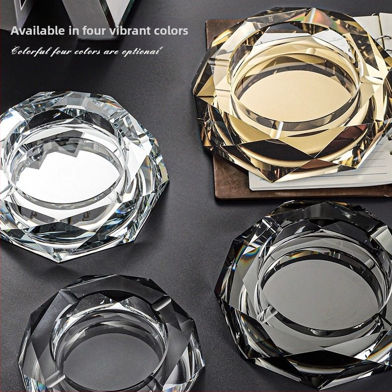 Oktogonalan kristalni stakleni pepelnjak – dekoracija, ispis logotipa, prilagođena obrada