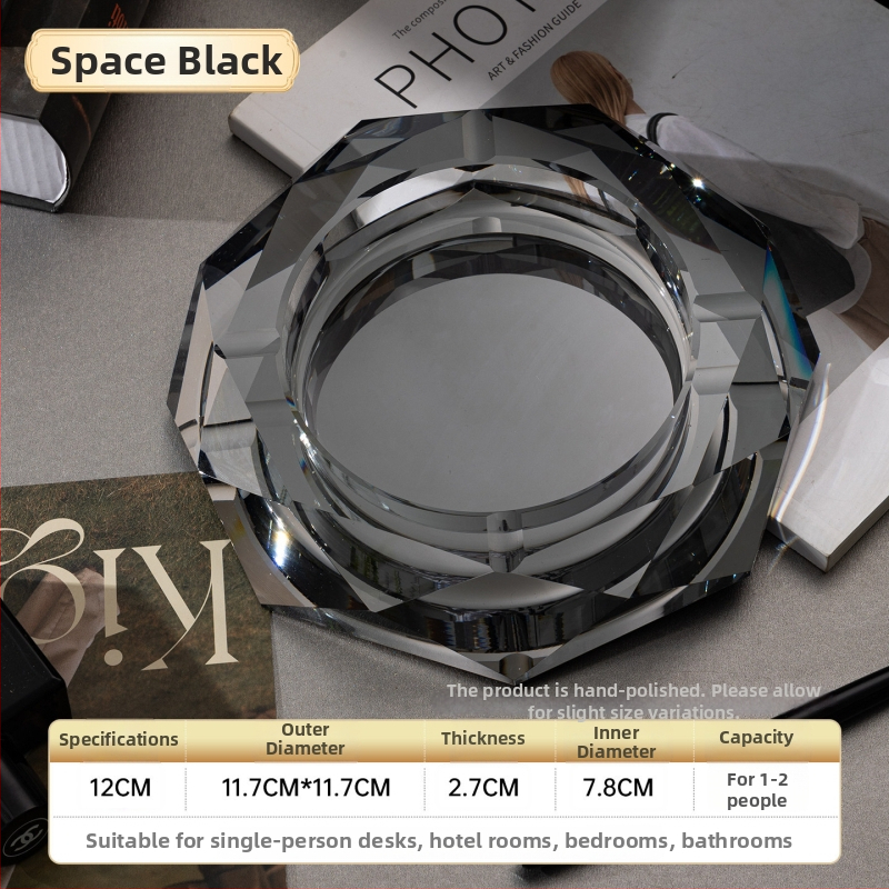 Oktogonalan kristalni stakleni pepelnjak – dekoracija, ispis logotipa, prilagođena obrada