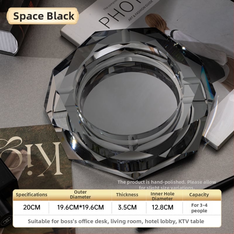 Oktogonalan kristalni stakleni pepelnjak – dekoracija, ispis logotipa, prilagođena obrada