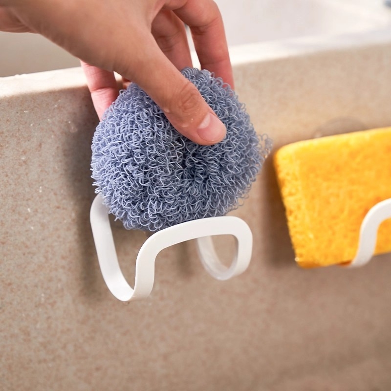 Pu Xiang plastični zidni držač spužve s suction cup — bez ugradnje, kuhinjski organizator za sudoperu, japanski stil