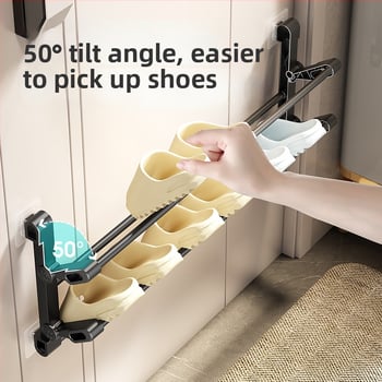 Kupaonica Zidni dvostruki plastični stalk za cipele, bez bušenja, sušenje i skladištenje