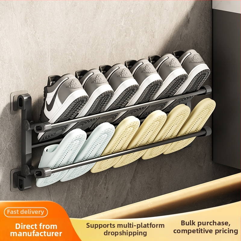 Kupaonica Zidni dvostruki plastični stalk za cipele, bez bušenja, sušenje i skladištenje