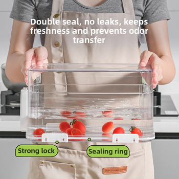 Хладилна кутия за съхранение, PET материал, прозрачен, хранително безопасен, запечатана и с дренаж