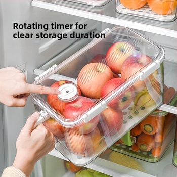 Хладилна кутия за съхранение, PET материал, прозрачен, хранително безопасен, запечатана и с дренаж